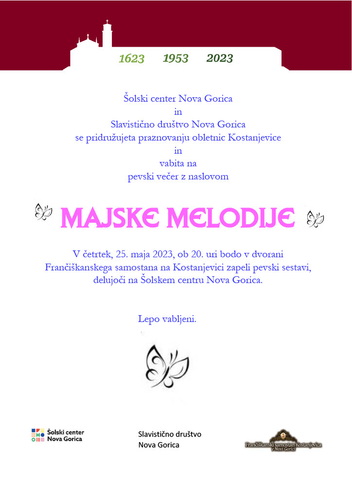 Vabilo na koncert Majske melodije